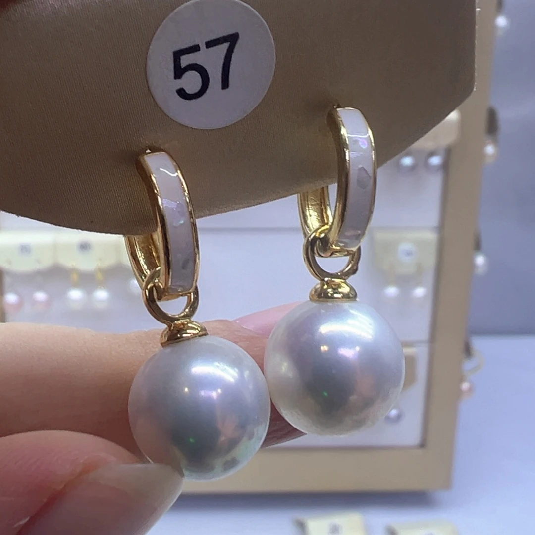 银S925镶嵌淡水珍珠耳饰