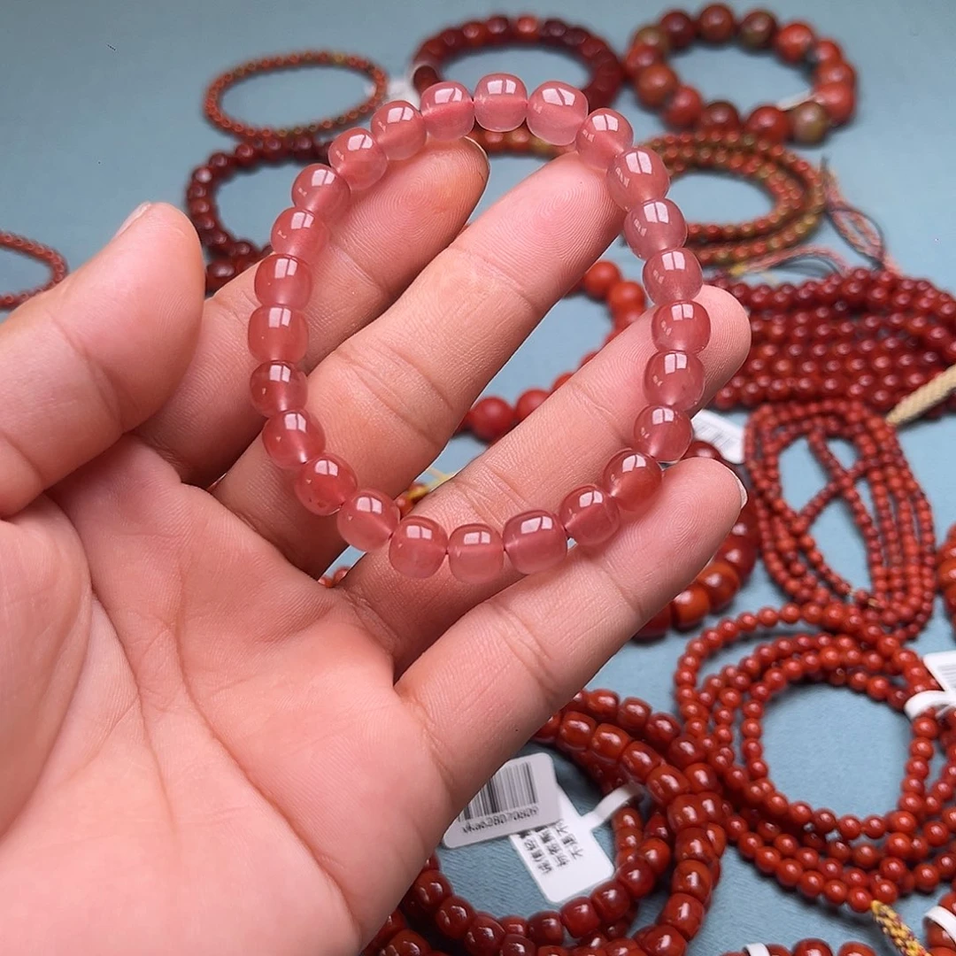 手链未镶嵌南红玛瑙玫瑰冰粉卡8十