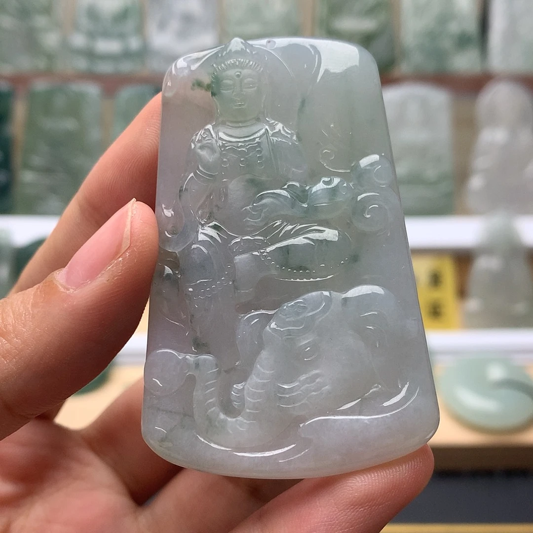 翡翠未镶嵌颈饰普贤