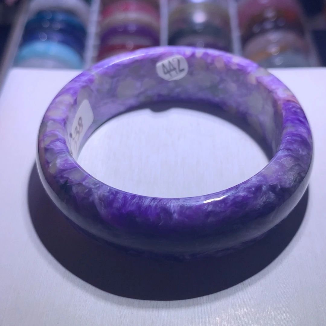 银S925镶嵌手镯水晶紫龙晶58.5圈338