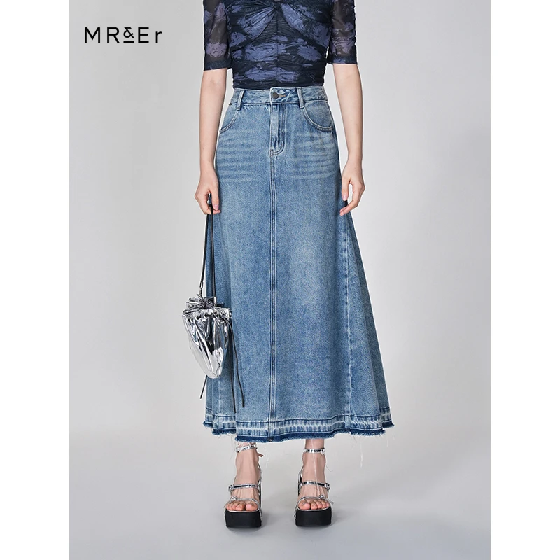 【小余专属】【福利清仓】百搭夏季高腰牛仔伞裙中长款半身裙R4B62621