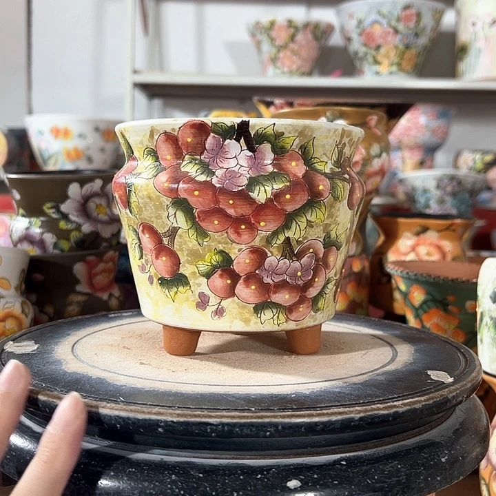 景德镇陶瓷手绘花盆