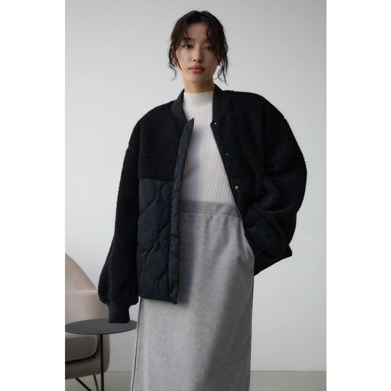 【DD外贸】A 秋冬上新 防寒保暖塔夫绸拼接摇粒绒面料棉服女外套