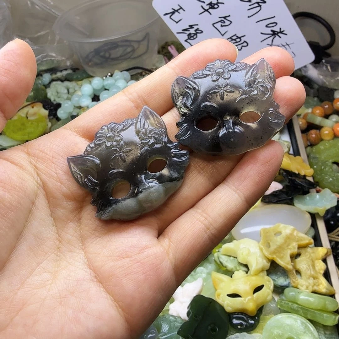 蛇纹石玉合金颈饰