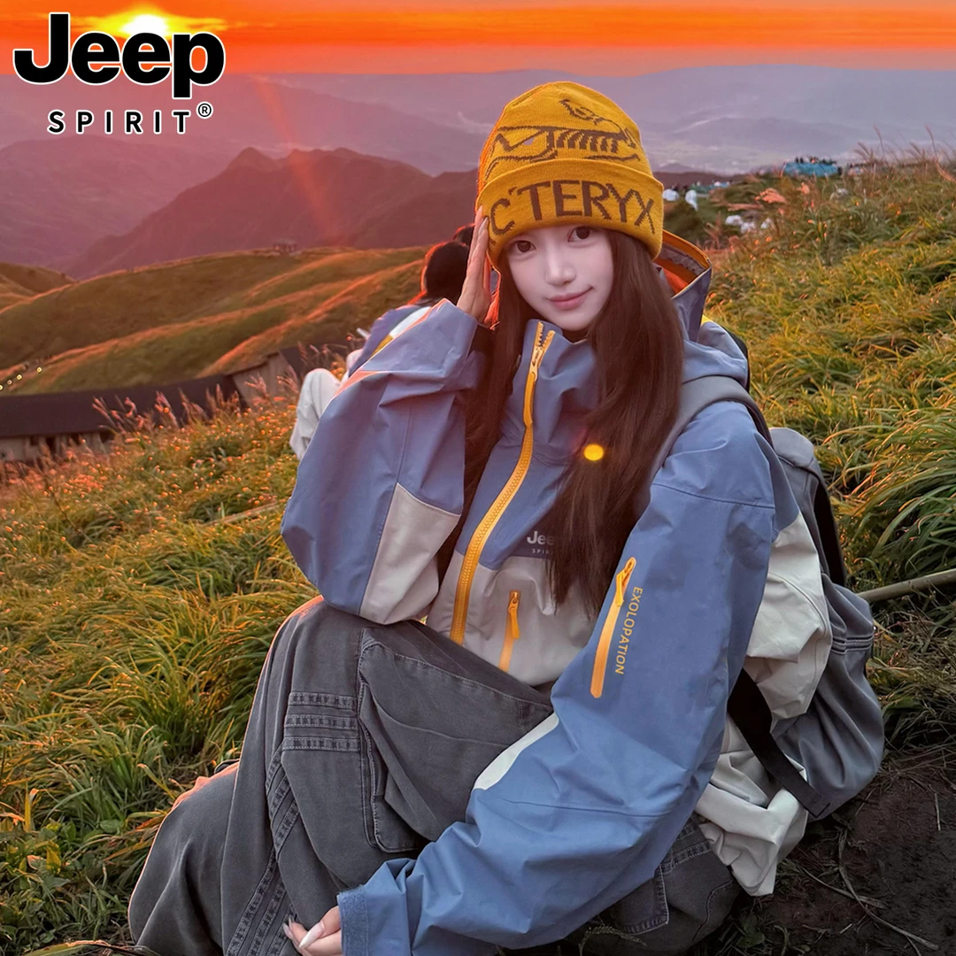 吉普JEEPSPIRIT三合一可拆卸美式冲锋衣女款爆款2025新款情侣外套