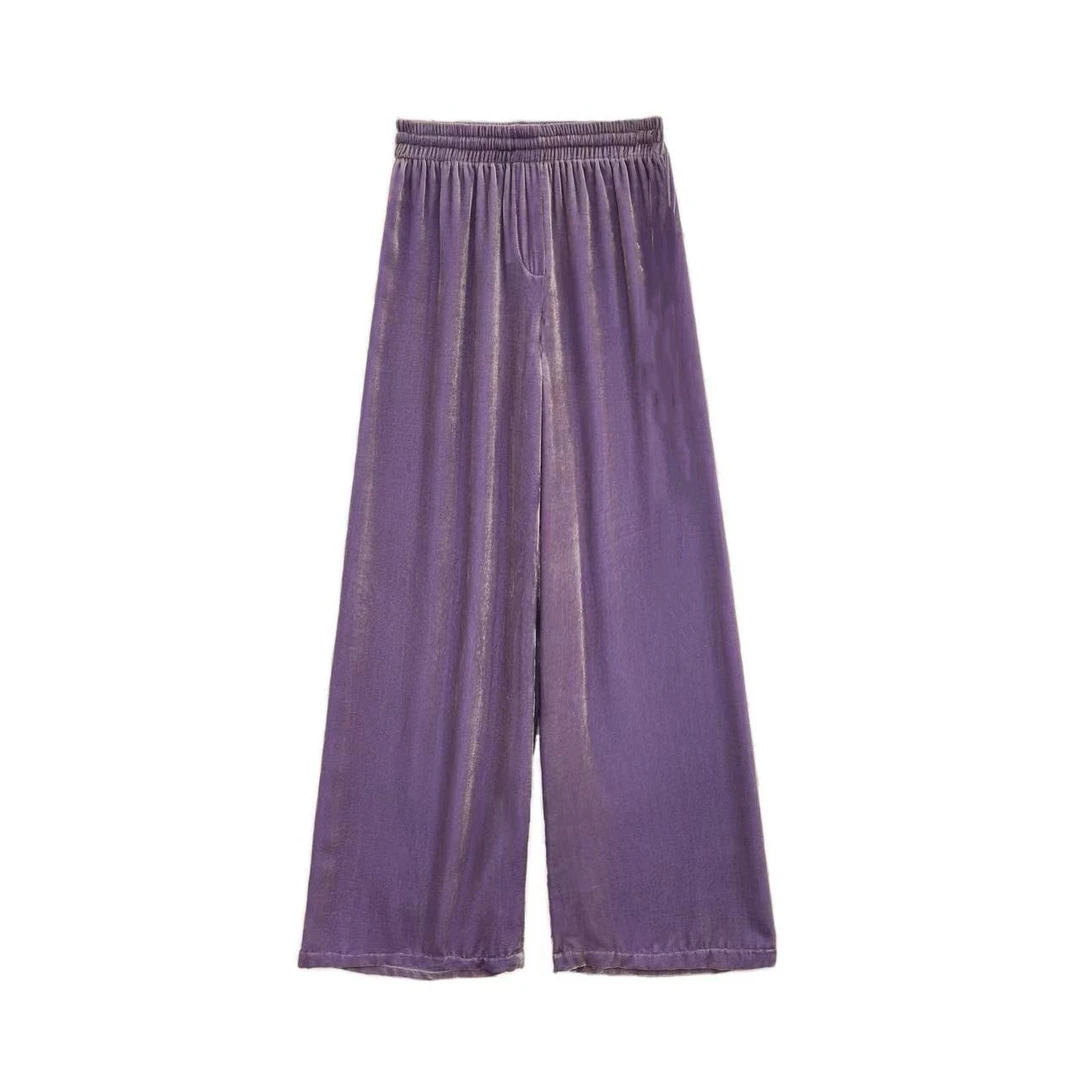 【简约主义】2024新款时尚流行阔腿裤桑蚕丝直筒裤子