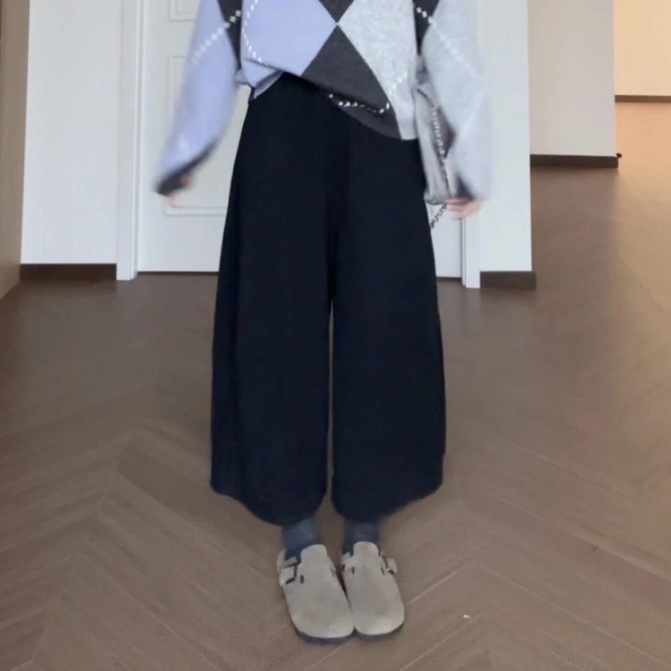 【无糖美式】九分企鹅裤复古极简老钱风阔腿显瘦洋气休闲气球裤子女