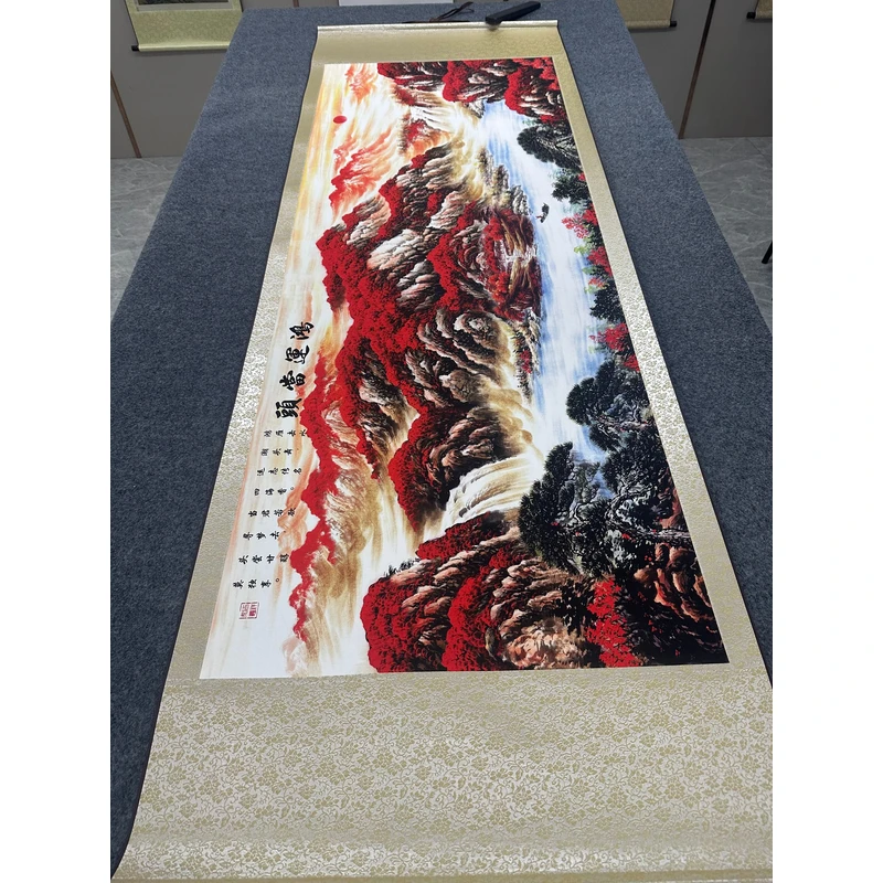 精装220*75 横幅 《太阳-鸿运当头》数字高清微喷卷轴画