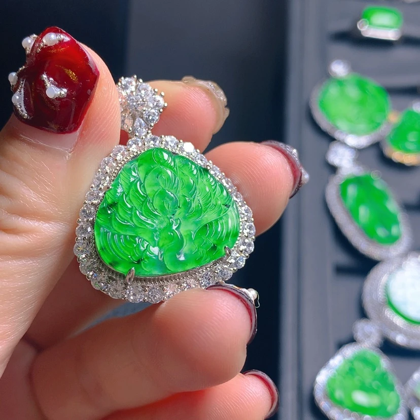 【闪购商品】翡翠吊坠(不含链)银S925镶嵌