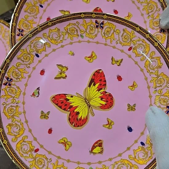 瓷片瑕疵金标8寸2个浅盘666666