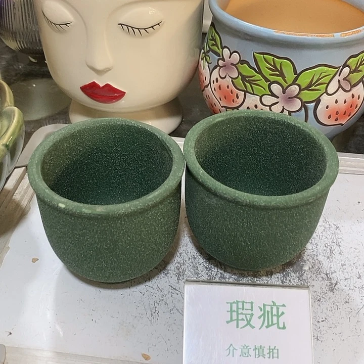 紫砂花盆多肉瑕疵盆有孔。