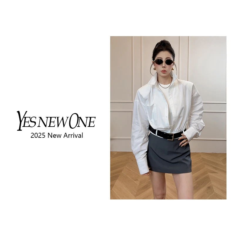 【大蟲家】小众欧美风工装肯豆衬衣宽松收腰显瘦长袖衬衣  2025春季