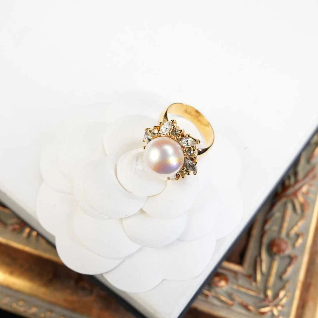 95新 DIOR/迪奥 柚礼中古/迪奥珍珠戒指jxp
