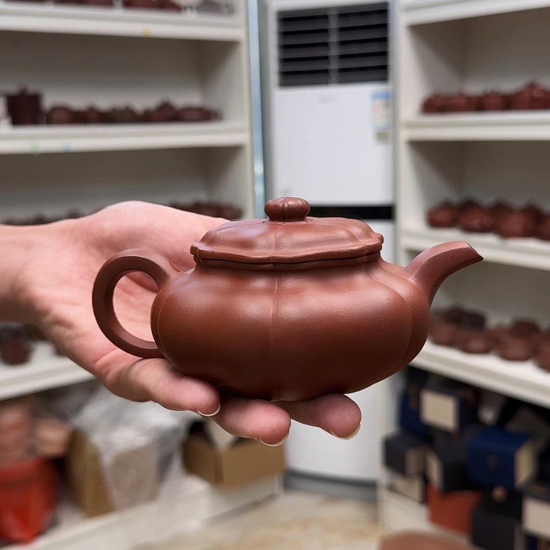 茶壶紫砂筋纹葵仿古230cc