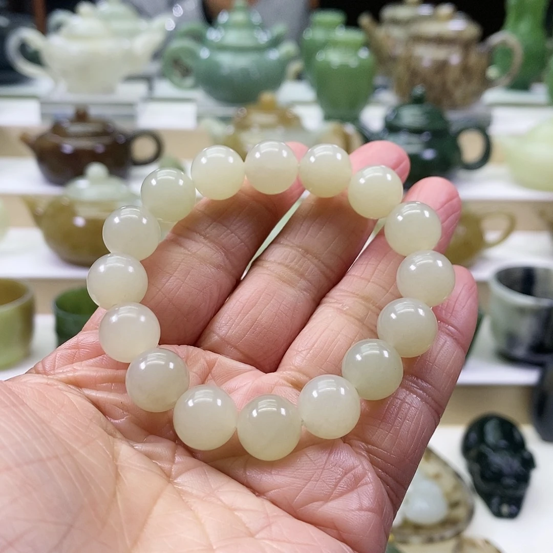 和田玉手串未镶嵌卡12