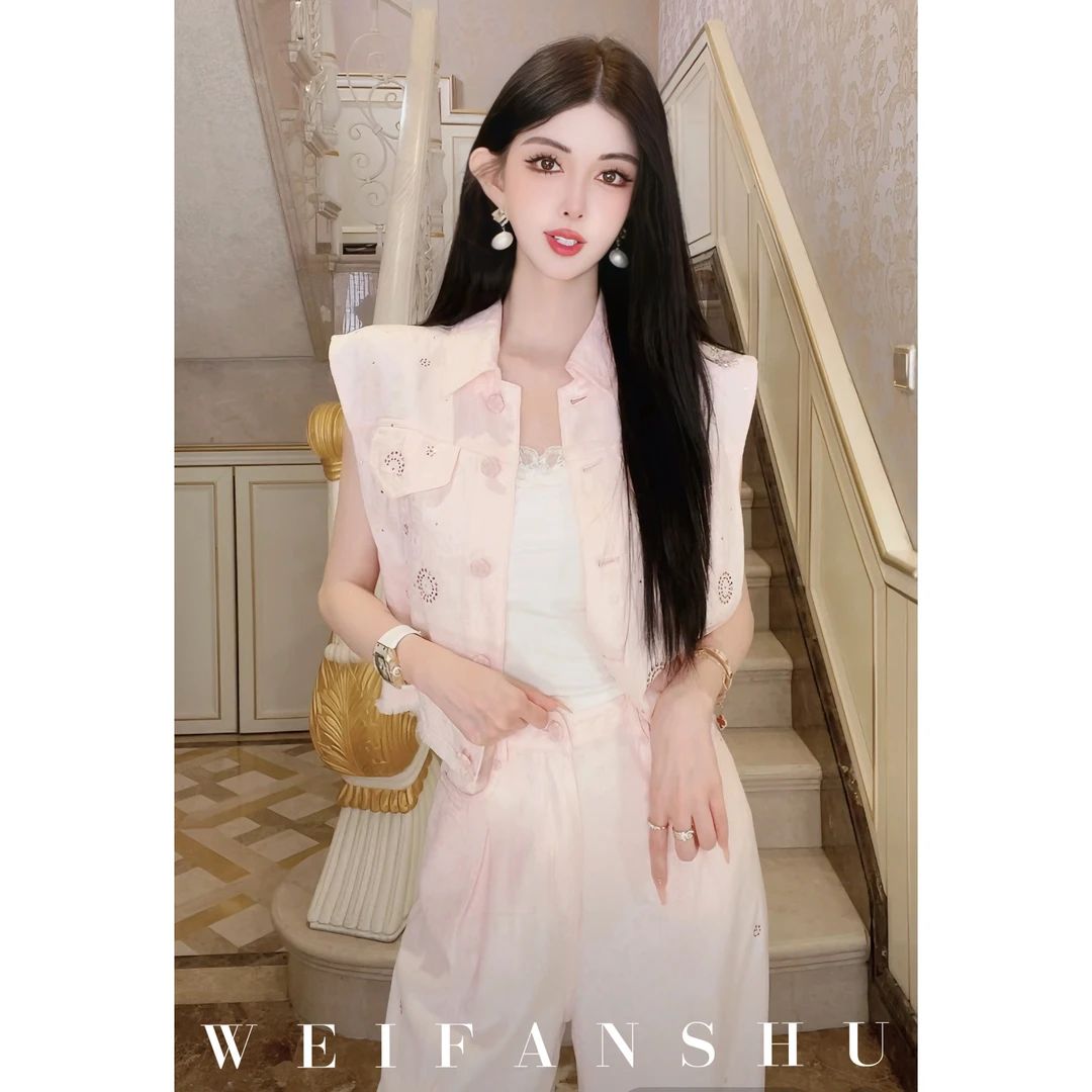 WEIFANSHU/魏凡舒【交响海岸】春夏新款设计感减龄外套&裤子&背带裤