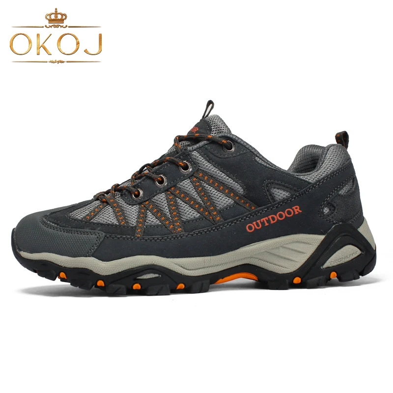 OKOJ户外登山鞋男女士网面透气防滑耐磨新款旅游爬山大码运动鞋