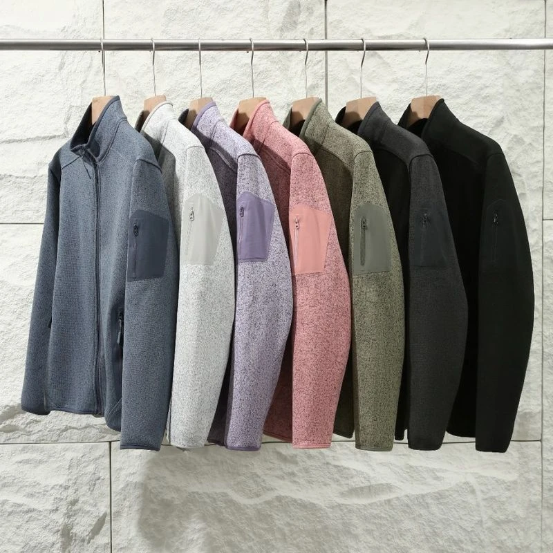 2025春秋冬立领针织抓绒轻便保暖男女款时尚户外运动索温内胆外套