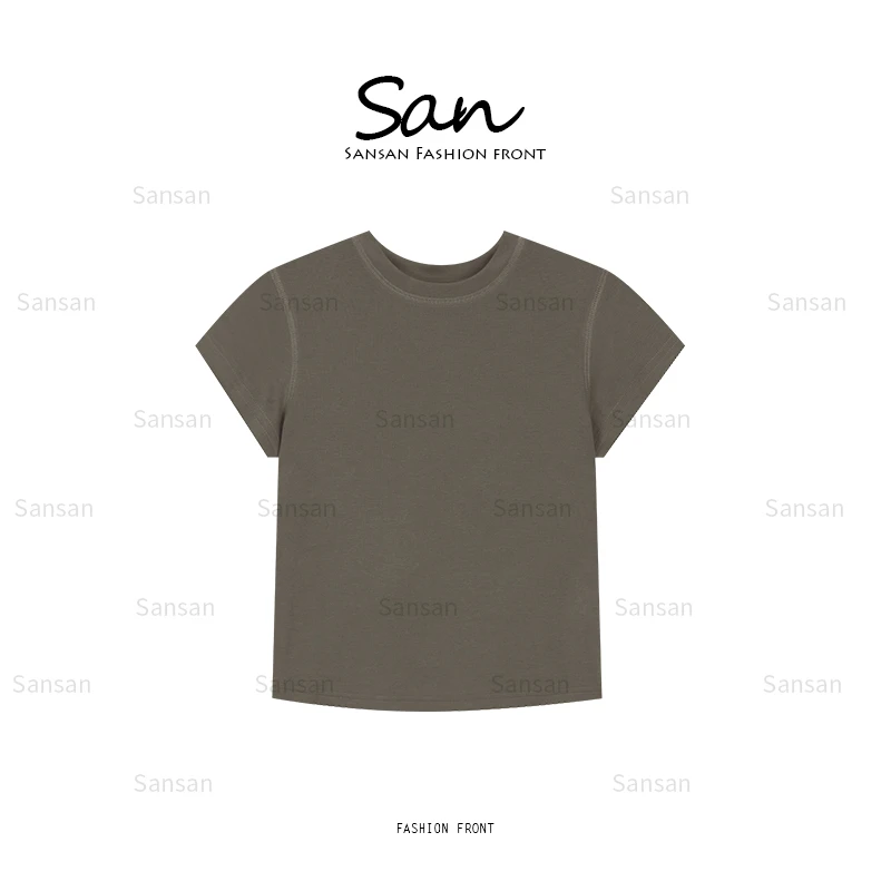 【SANSAN】基础必备款修身圆领短袖T恤DY-4853