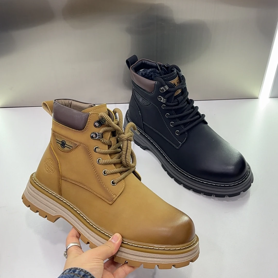 39012-6～ 羊毛复古男士工装靴中帮马丁靴