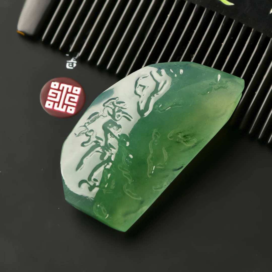 幻巧玉雕 天然缅甸a货翡翠 定制雕刻