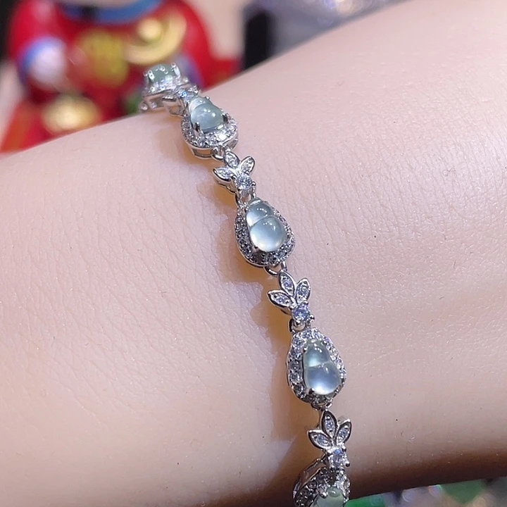 翡翠银S925镶嵌手链