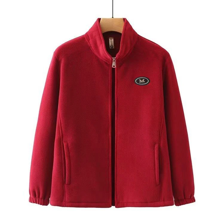 8101秋冬季新款加绒立领中老年妈妈上外套上衣14-1-1