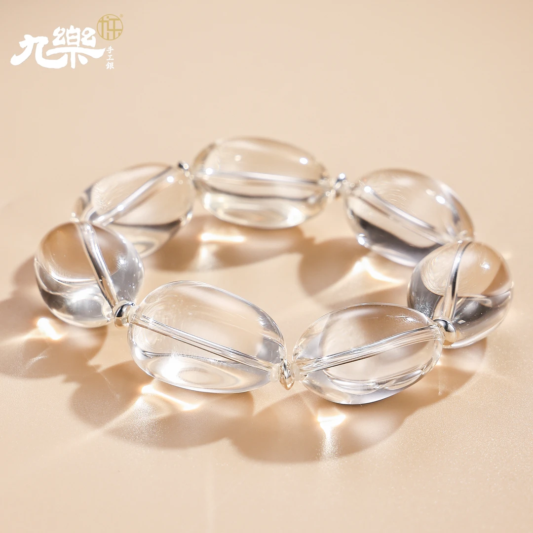 九乐16+m白水晶随形单圈手链