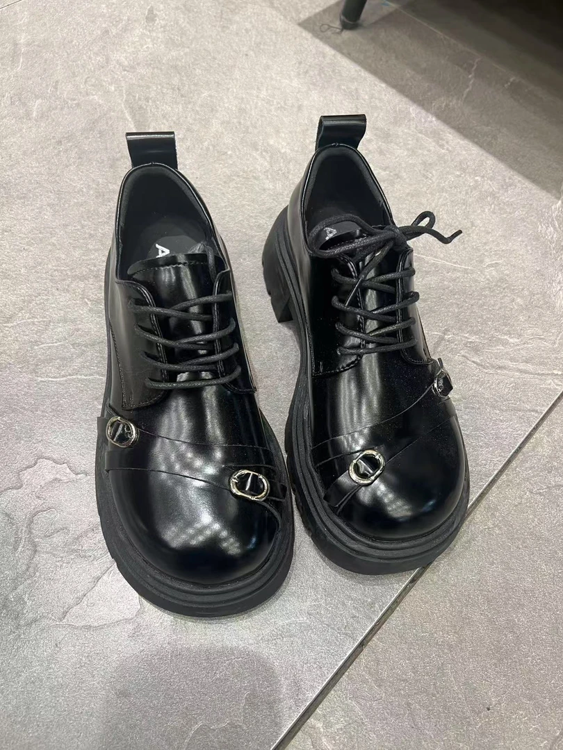 V家 1831系带厚底乐福鞋