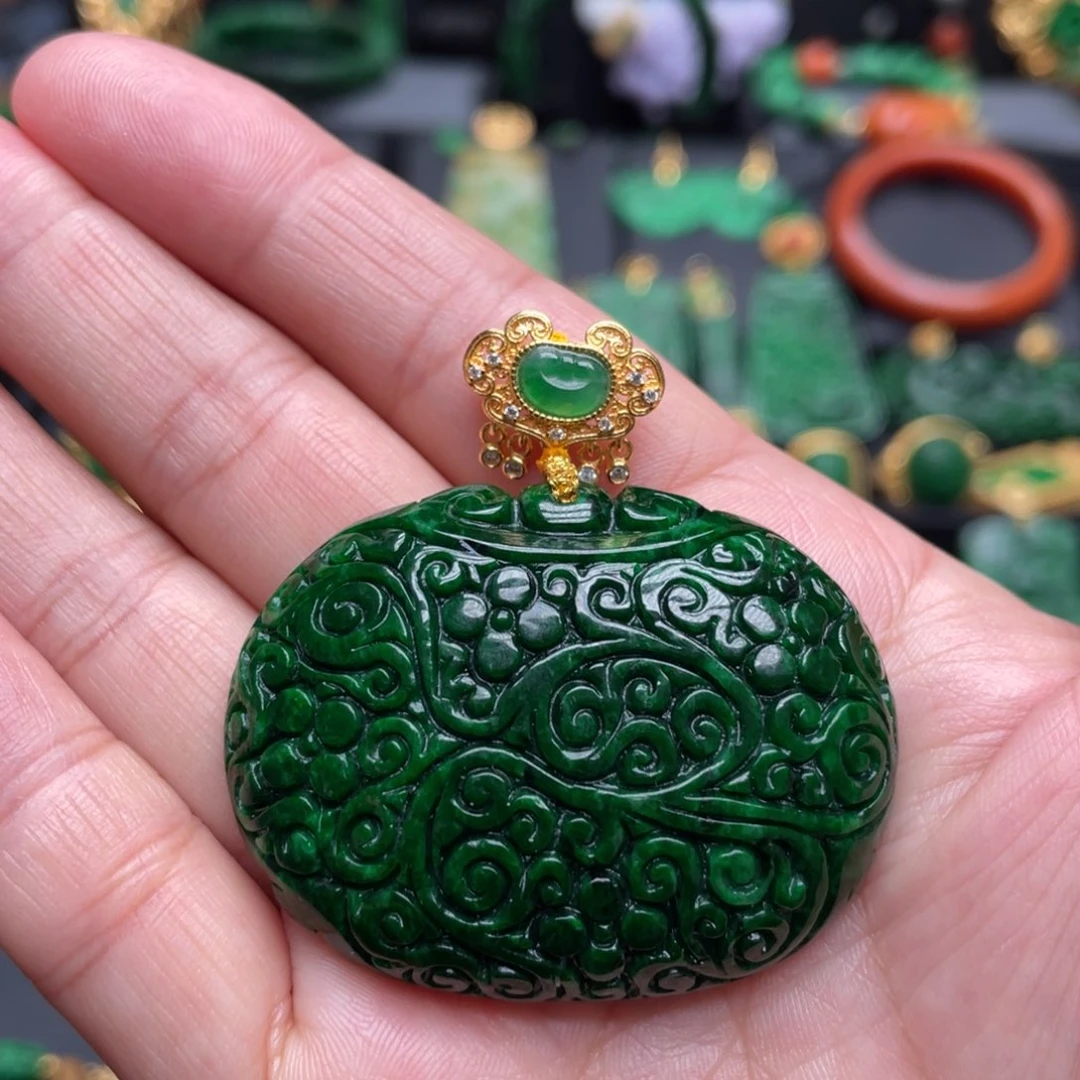 翡翠银S925镶嵌颈饰