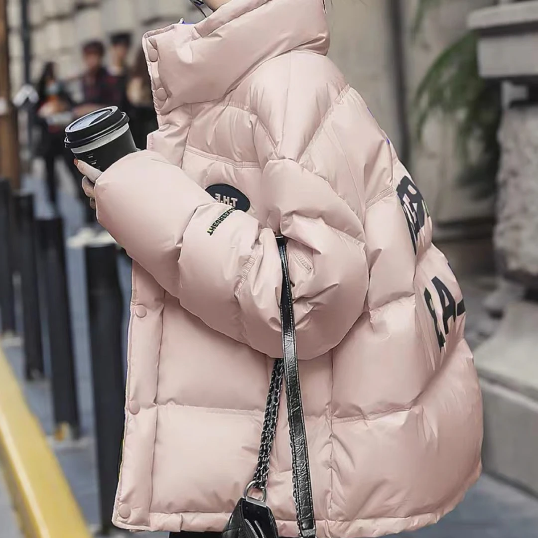 651立领印花字母GR加厚防寒服外套西头