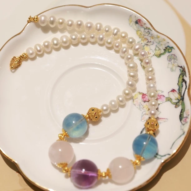 银镶圆珠多宝项链SY欧若风珠宝手工手工气质多宝手串