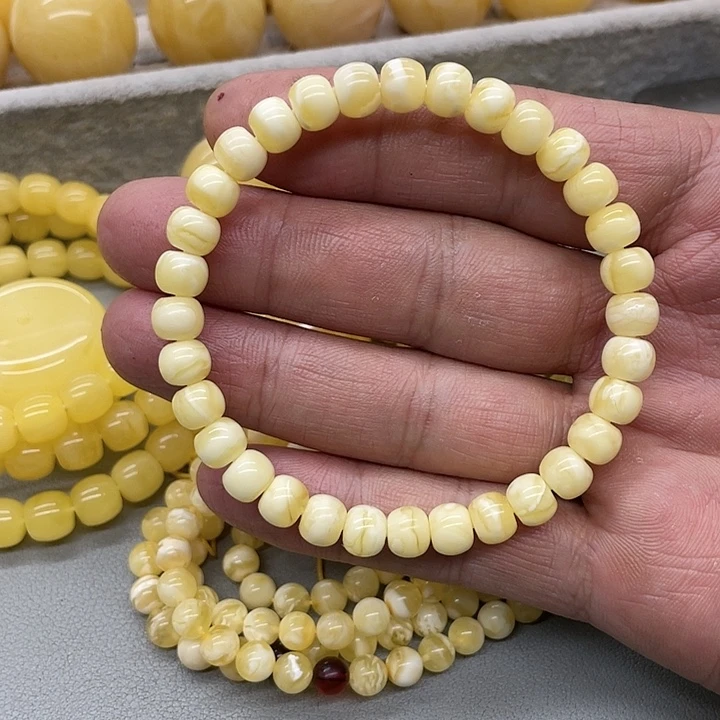 琥珀未镶嵌裸石手串