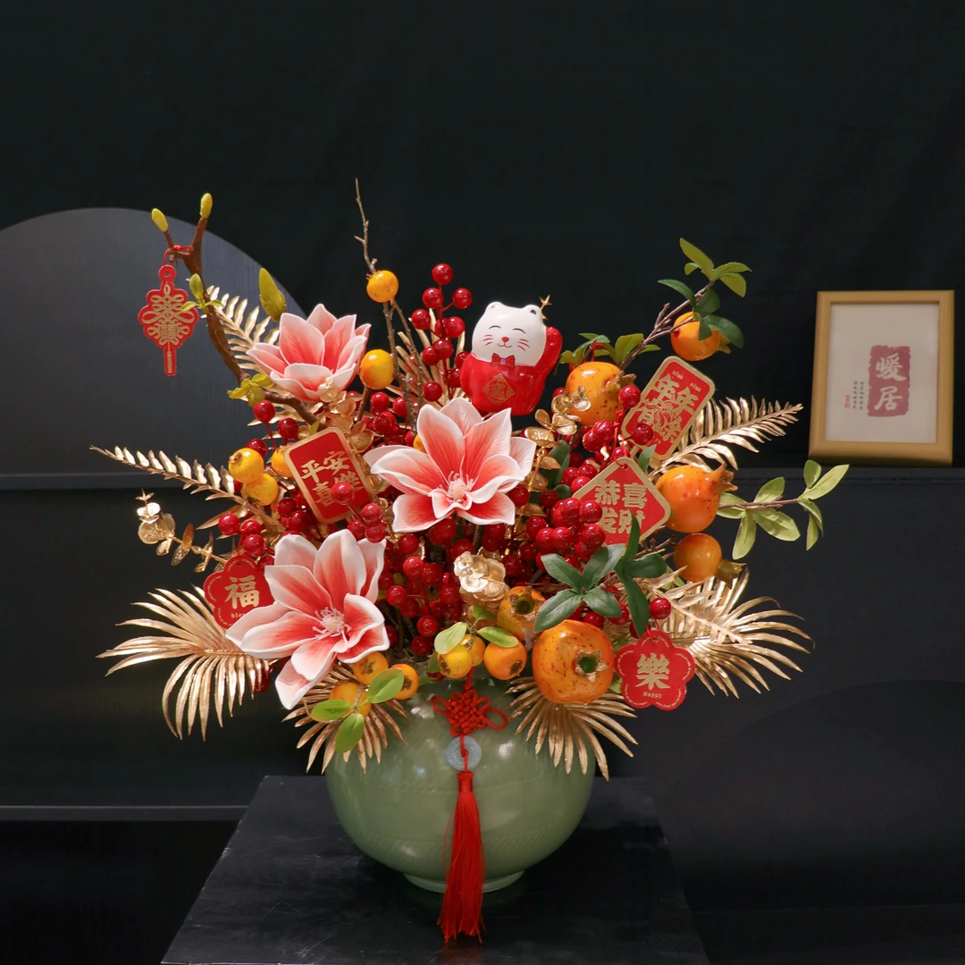 【1帮1】一对陶瓷瓶+材料包不含配件仿真花装饰包装材料