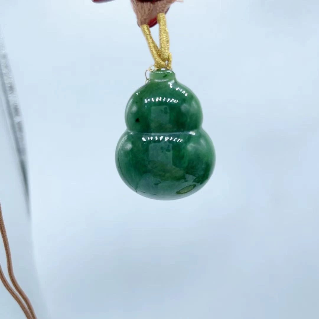 【玉美人曌璞阁】和田玉碧玉葫芦吊坠约卡42（多样性发货拍一发一）