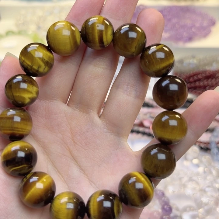 水晶手链未镶嵌黄虎眼14+