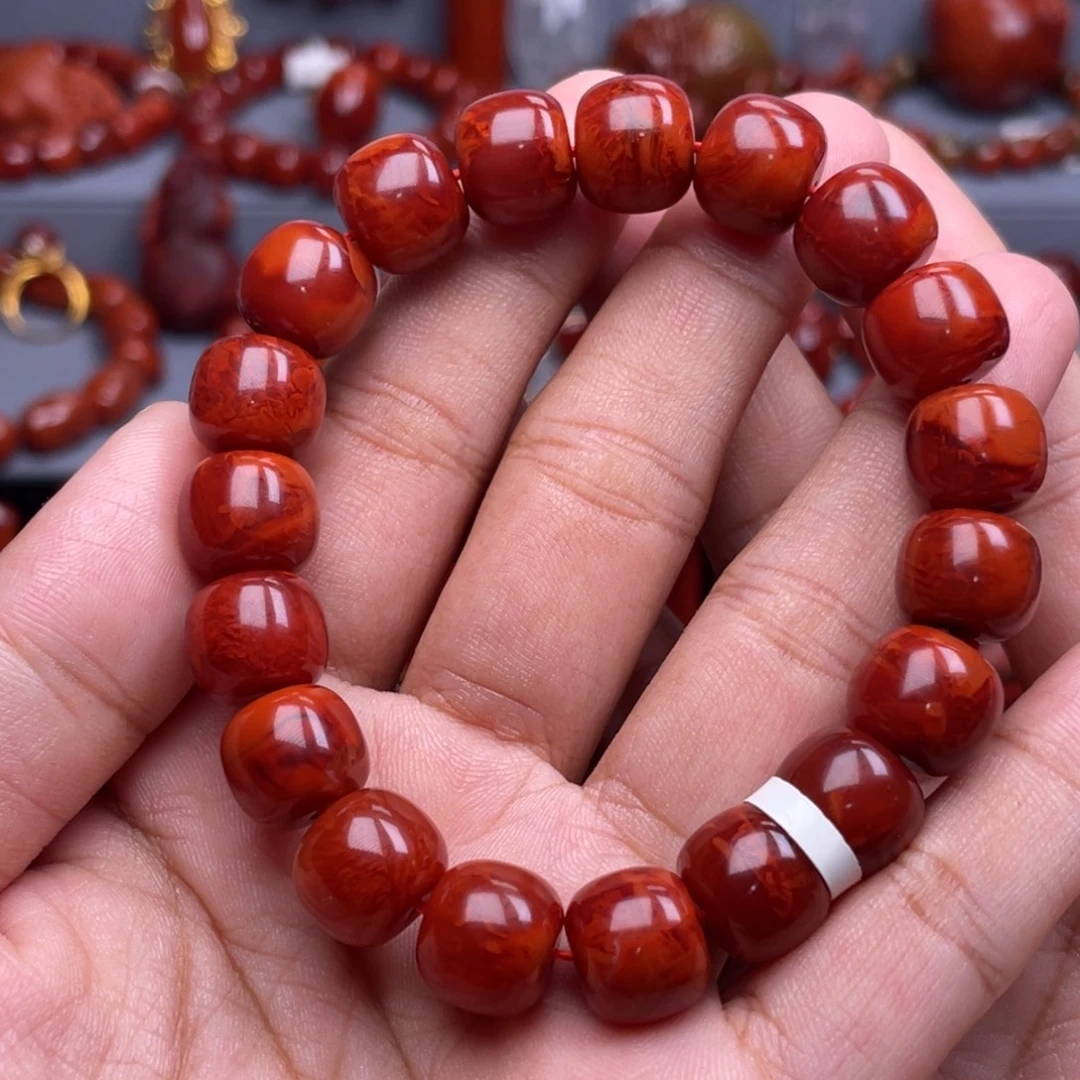 南红玛瑙未镶嵌珠宝奇石单圈11.5mm