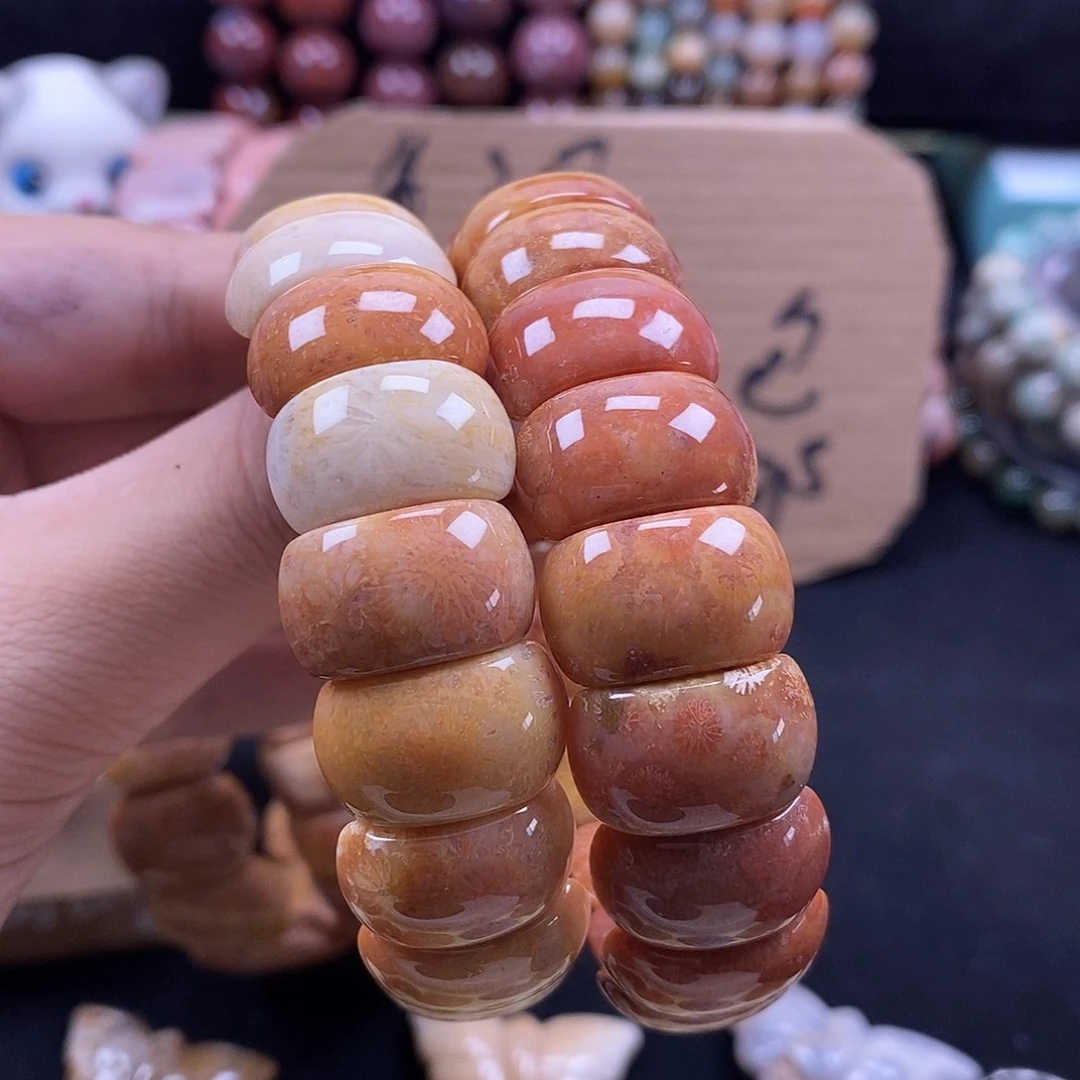 未镶嵌手牌硅化珊瑚（珊瑚玉）?****