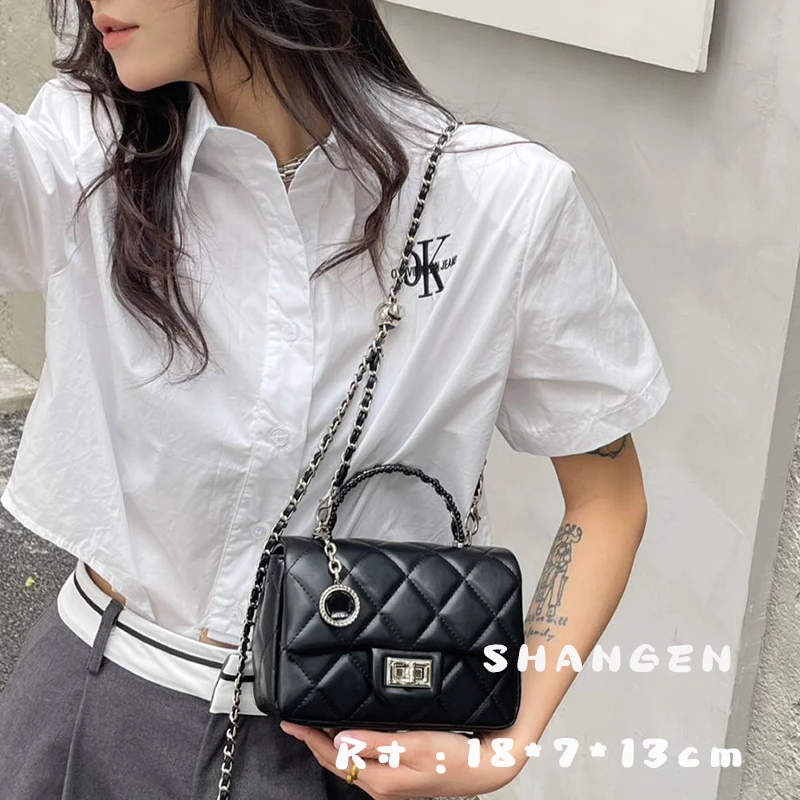 【尚恩CC】ZT-D7218-黑色-轻奢时尚女士新款手提单肩斜挎包