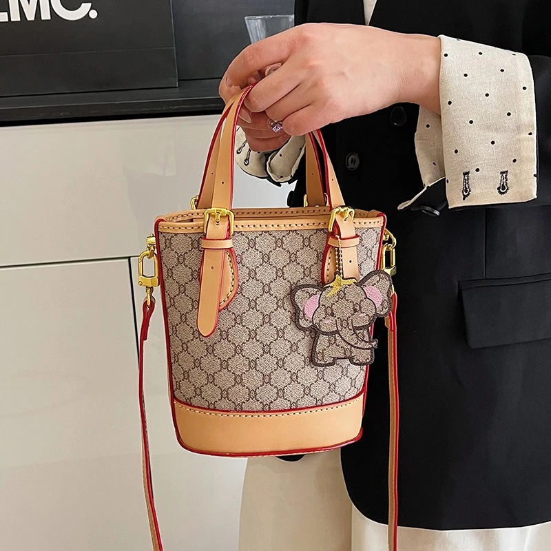 手工diy材料包简约单肩水桶包大容量时尚百搭单肩斜跨包自制礼物