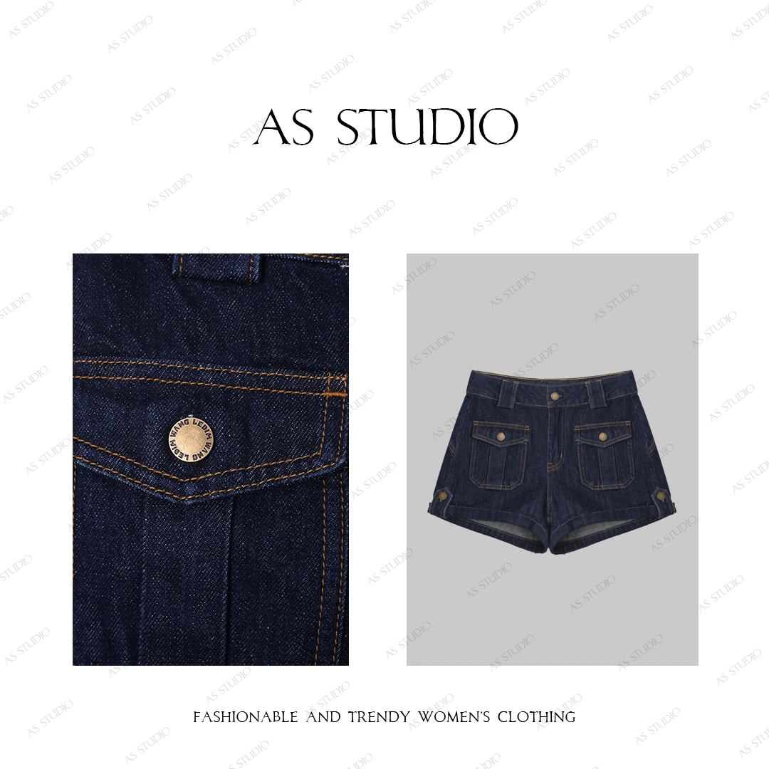 【AS逆天长腿】铭顺25酷飒感立体明线口袋丹宁牛仔短裤AS25CKU4566