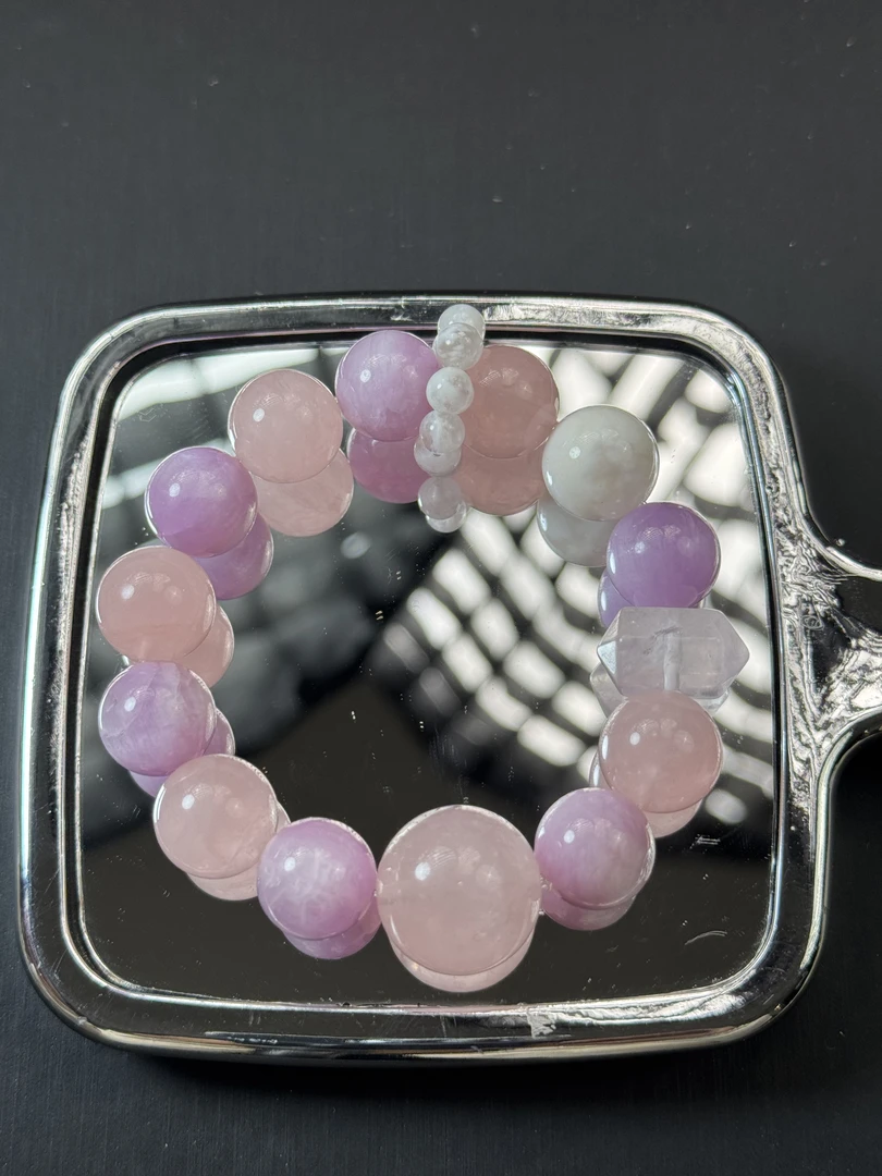 A737 天然粉水晶多宝手链14mm+多样性发一