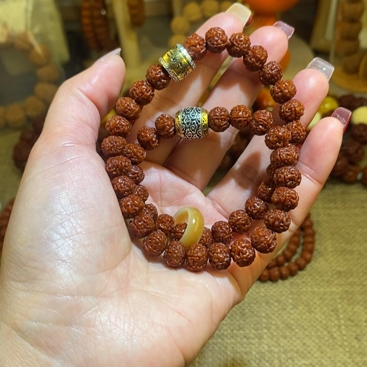 金刚菩提手串95玉华双圈银饰