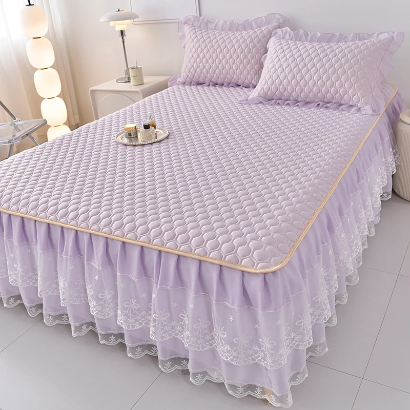 高品质凉感丝乳胶凉席床裙三件套夏季加厚冰丝席空调席可机洗软席