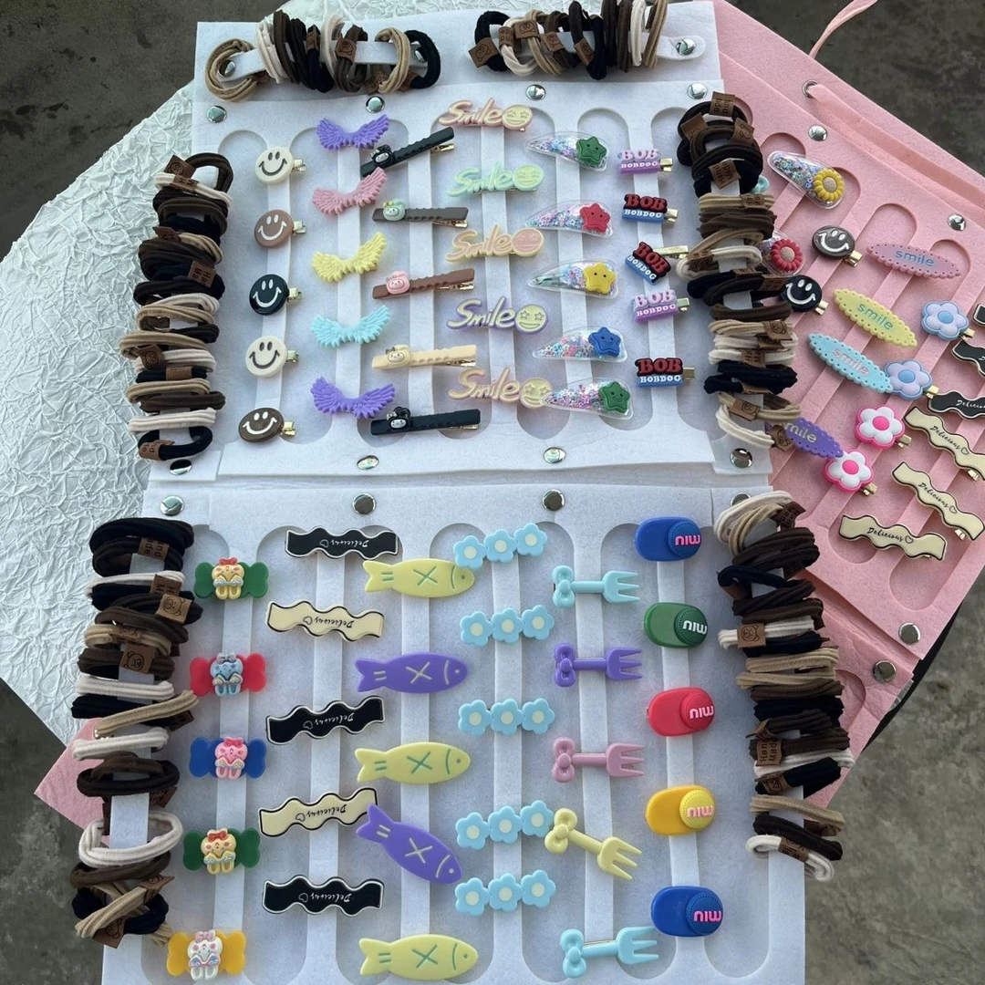 多件可爱发卡高弹力发圈头绳套餐