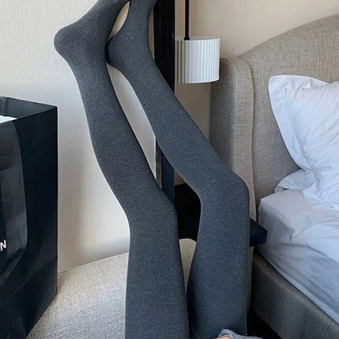 竖条纹加绒打底裤显瘦塑型强压收腹百搭连裤袜