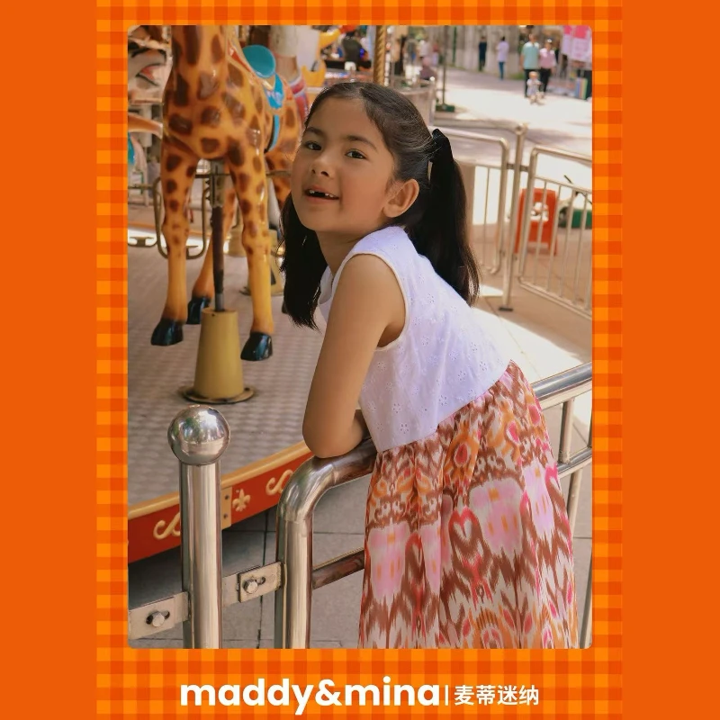 新款夏季艾特莱斯彩虹系列女童无袖2025年款衣服儿童