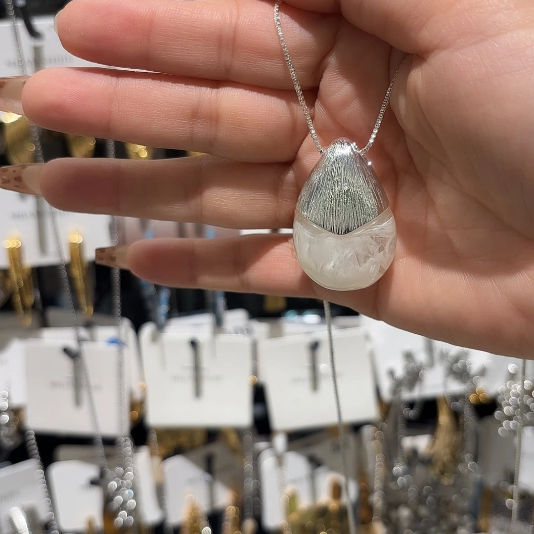 琉璃纯铜合金项链银色