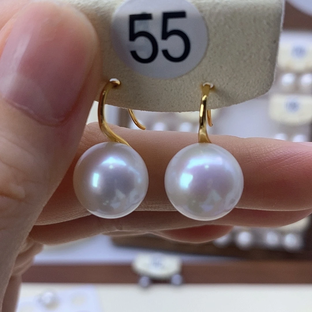 淡水珍珠耳饰银S925镶嵌