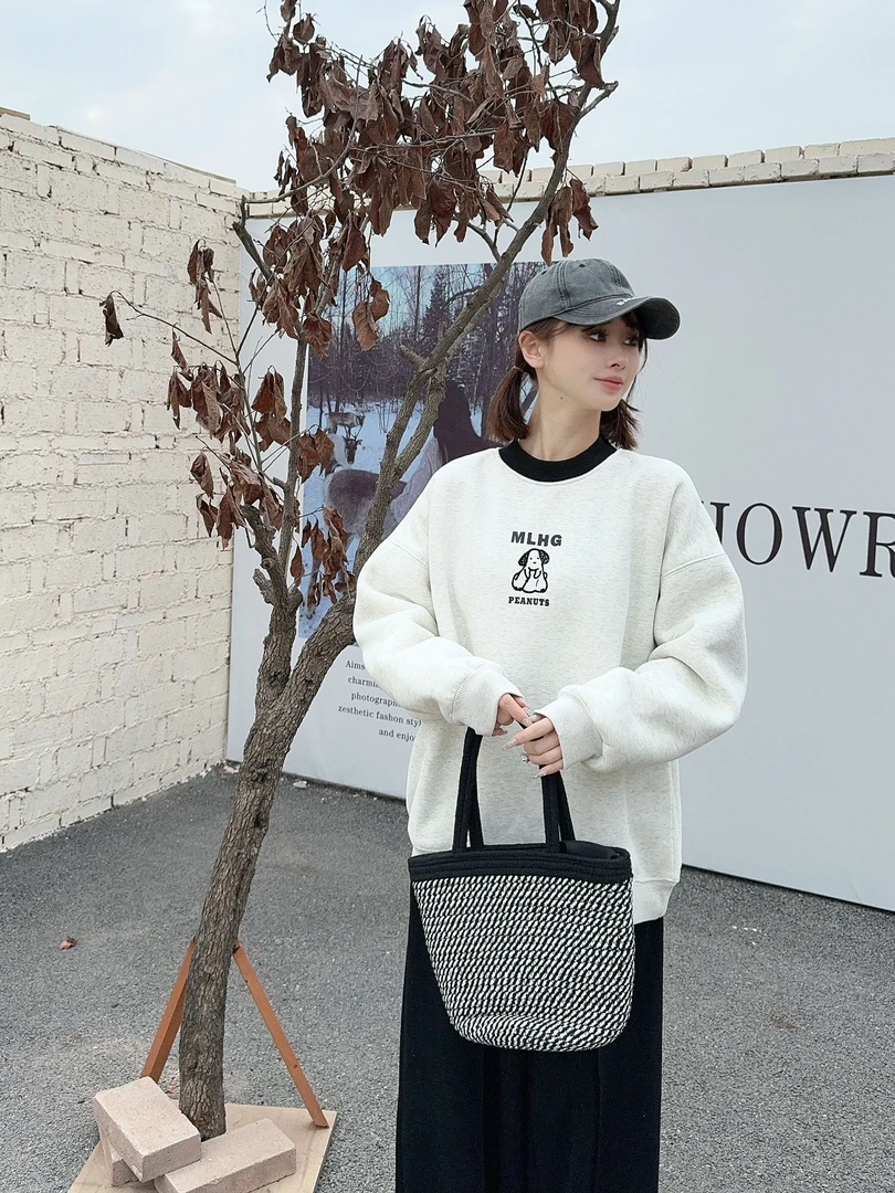 圆领青少年少女款卫衣加绒